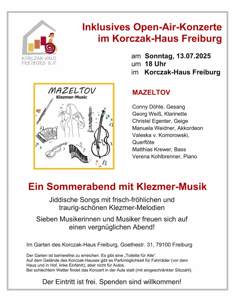 Inklusives Konzert im Korczak Haus Freiburg Klezmer-Musik
